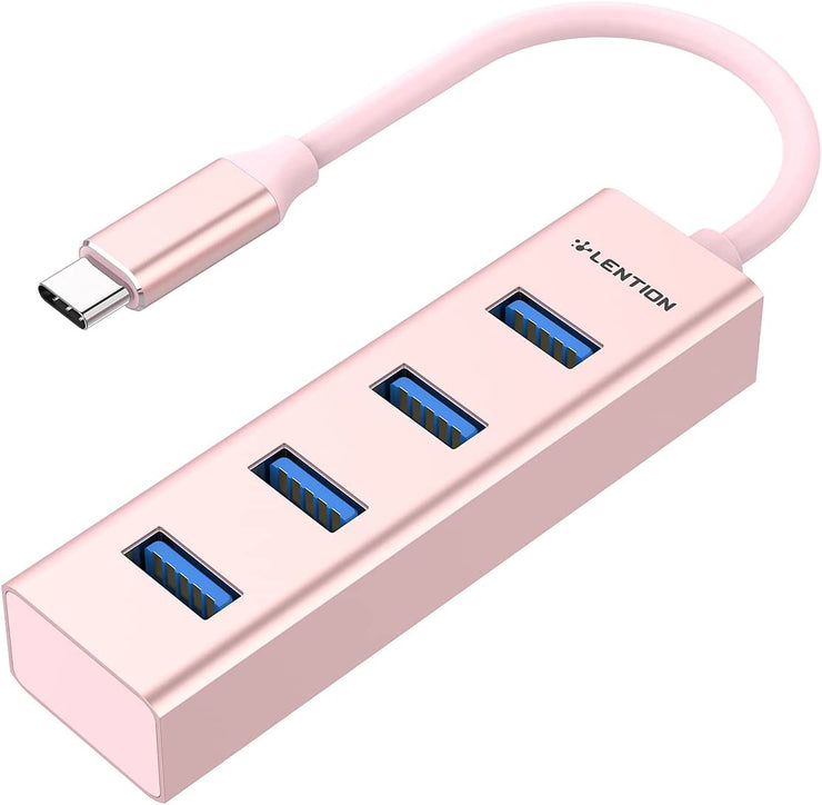 LENTION 4-in-1 USB C Hub, 4 USB 3.0 Ports, USB C to USB A Multiport Adapter (CB-C22s)