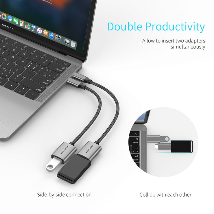 USB C to USB 3.0 Adapte For Apple 2016 2017 2018 2019 2020 MacBook Pro 13/15/16, MacBook 12, 2018-2020 MacBook Air & iPad Pro|Lention.com