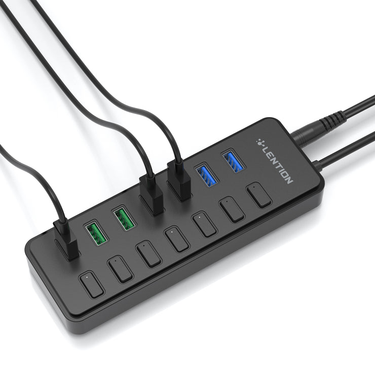 Powered 7 USB 3.0 Multiport Hub with 3 Smart Charging  - USB Hub |  Lention.com