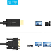 LENTION Active HDMI to VGA Video Cable Adapter Compatible for MacBook Mac Pro Mini, iMac, Surface Pro, XPS, IdeaPad, MateBook and more.