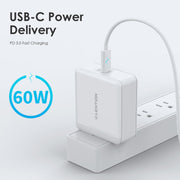Lention.com: USB Wall Charger, 60W USB C Wall Charger with Fast Charge PD Adapter | Lention- Fashionable Mobile  Accessories Compatible with Dell XPS 13 9350 9360 / XPS 15 9550 / XPS 12 9250 / Precision 5510 / Inspiron 13 7000 / Inspiron 15 7000: Electronics