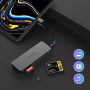 LENTION USB C to CF/SD/Micro SD Card Reader, SD 3.0 Card Adapter - Space gray/Silver | Lention.com