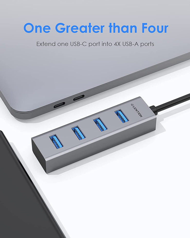 LENTION 4-in-1 USB C Hub, 4 USB 3.0 Ports, USB C to USB A Multiport Adapter (CB-C22s)