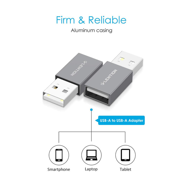 LENTION USB-A Female to USB-A Male Charger Protector Adapter-Lention.com-Lention.com