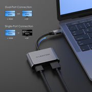 LENTION USB-C to HDMI & DisplayPort, Support MST Mode and SST Mode: Dell XPS12(9250) / Dell XPS13(9350) / Dell XPS15(9550), Dell Latitude 13 7000 / E7370| Lention.com