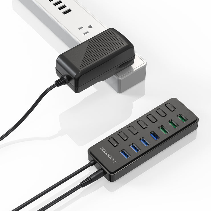 Powered 7 USB 3.0 Multiport Hub with 3 Smart Charging  | LENTION