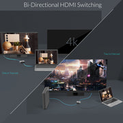Lention.com: Bi-Directional 4K/30Hz Aluminum HDMI Switcher, supports devices with standard HDMI ports. Compatible for Xbox, PlayStation, Nintendo Switch, TV Box and more.