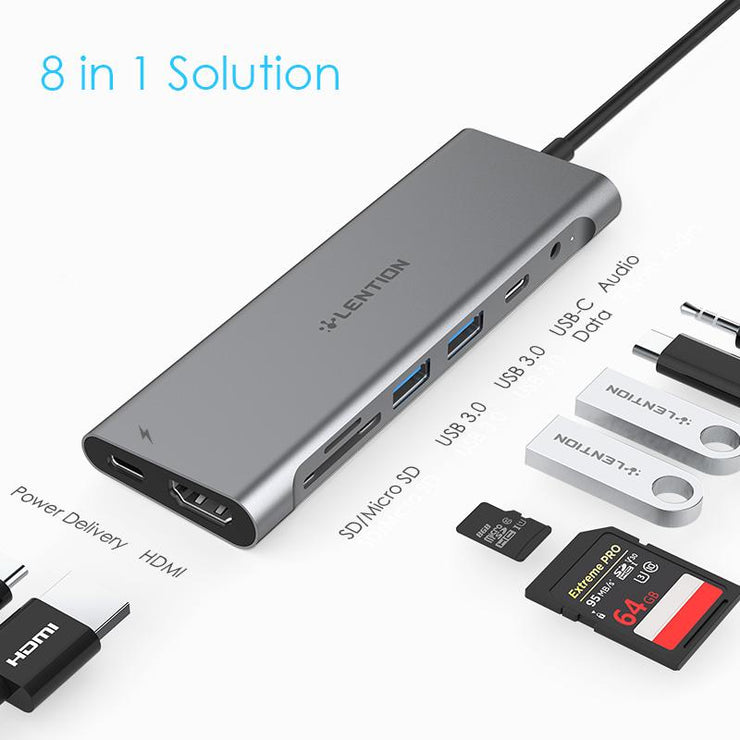 LENTION 3.3ft Long Cable USB C Hub with 4K HDMI - Lention.com