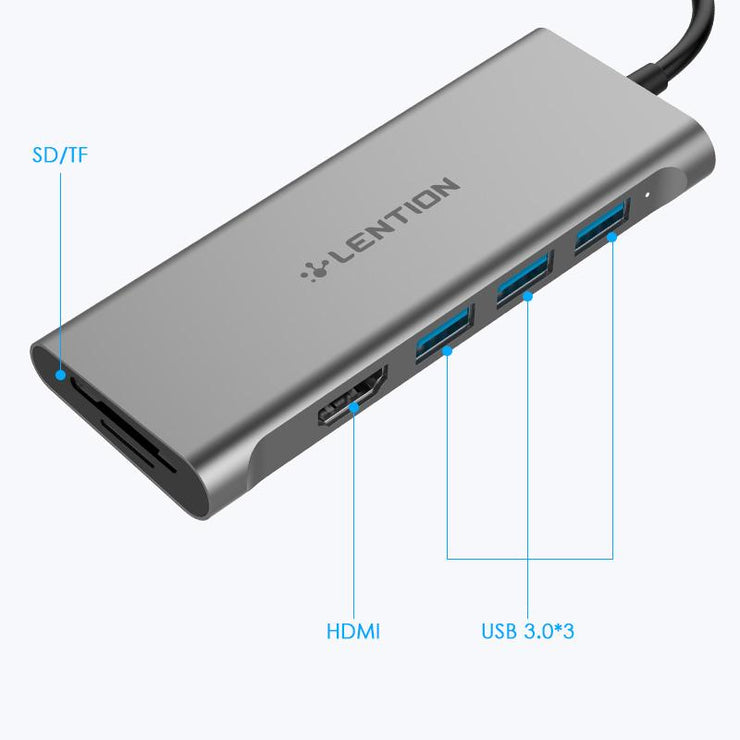 LENTION USB C Hub with 4K HDMI, 3 USB 3.0, SD 3.0 Card Reader-US/UK/CA Warehouse In Stock| Lention.com