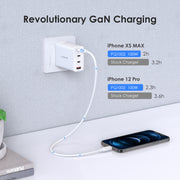 LENTION GaN 100W Gallium Nitride Fast Charger US and JP Standard (PQ1002Pro-WHI)