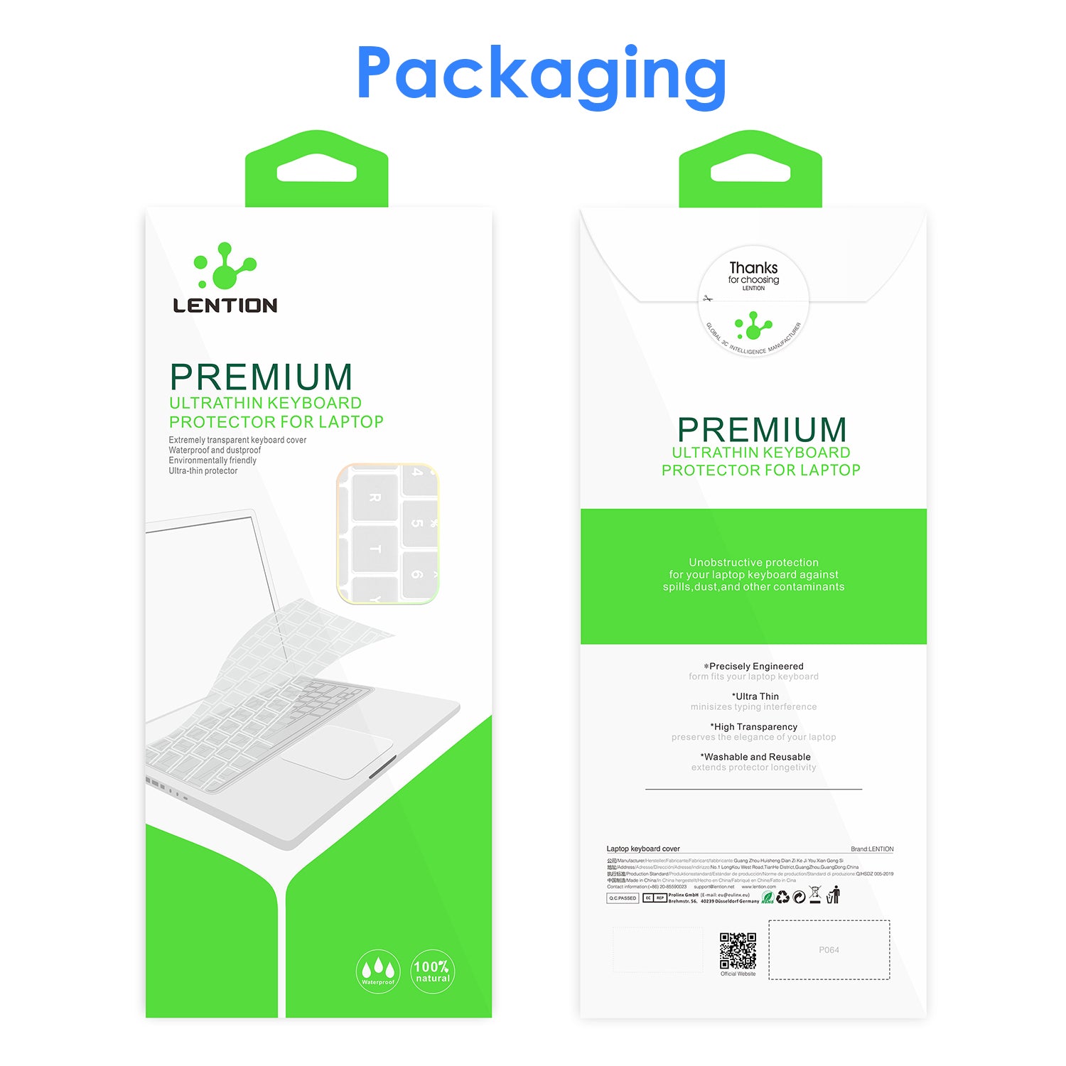 LENTION Silicone Keyboard Cover Skin for MacBook Pro 13/16 inch with Touch Bar (US Layout) - Thumbnail 5