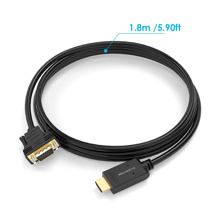 Active HDMI to VGA Video Cable Adapter, 1080P HDMI Digital AV to VGA Analog Converter Cable from Lention.com.