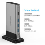 Lention.com USB-C 3.5mm Audio and 3 USB 3.0 Laptop Docking Station CB-D53 | Lention US/UK/CA