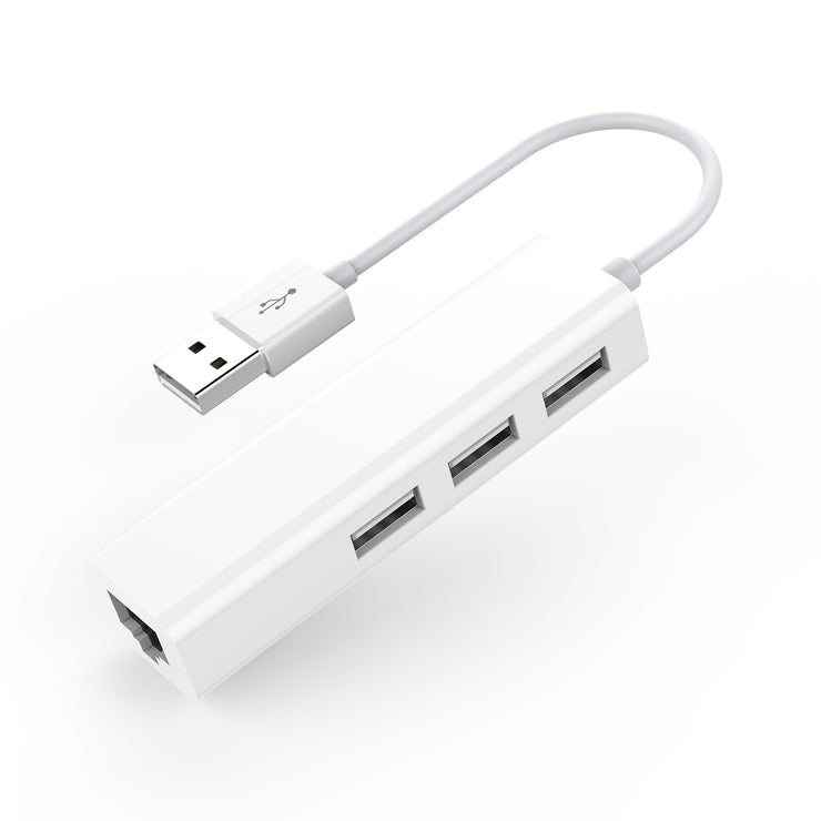 LENTION USB-A to 3 USB 2.0 Ports Hub with RJ45 LAN Adapter-$15.99| Lention.com