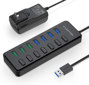 $29.99 - LENTION Powered 7 USB 3.0 Multiport Hub with 3 Smart Charging(CB-H92) (US Warehouse In Stock)