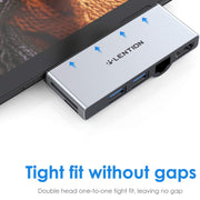 LENTION 6-in-1 USB C Hub for Surface Pro 4/5/6 ONLY - with 4K HDMI, SD Card Reader, USB 3.0 and Gigabit Ethernet Adapter | Lention.com