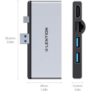 LENTION 6-in-1 USB C Hub for Surface Pro 4/5/6 ONLY, with 4K/30Hz HDMI (Support HDCP 2.2), SD & Micro SD Card Reader, 2 USB 3.0 and Gigabit Ethernet Adapter (CS32)